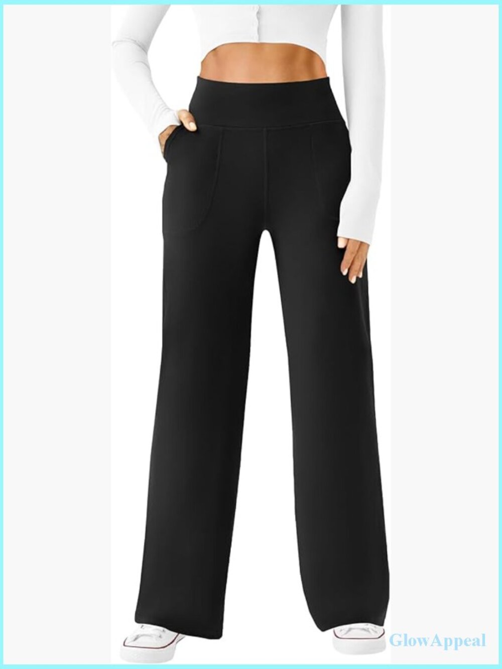 Wide Leg Yoga Pants High Waist Comfy Loose Trousers with Pockets